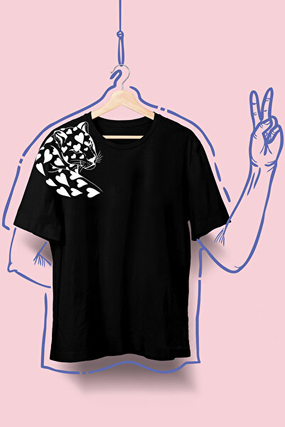 VİZYON İKRA تي شيرت/تي شيرت مطبوع عليه ليوبارد للجنسين - لجميع الفئات العمرية
