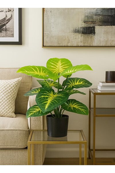 DRAMA HOME شجرة صناعية صغيرة بطول 40 سم – ديكور منزلي ومكتبي أنيق بأوراق خضرا...