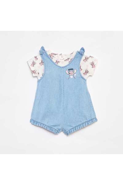 KIABI طقم "Stitch" من بنطال جينز وقميص باللون الوردي