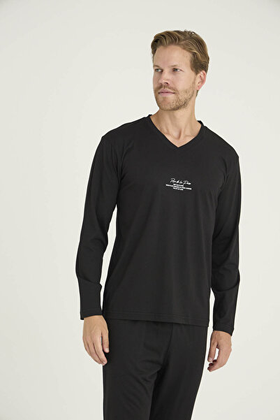 KLY 50% Cotton Men's V-Neck Tracksuit Set Modern Design