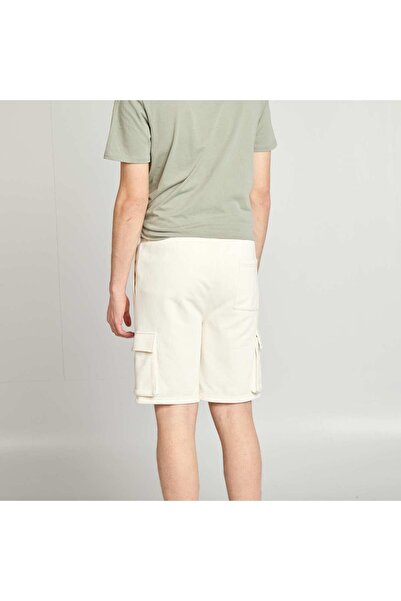 KIABI Lightweight sweatshirt fabric multi-pocket shorts WHITE