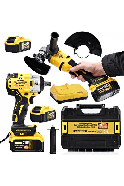 Rosfix Set Cheie Udar + Polizor 21V | 2x Acumulator 4Ah | Seria X-POWER