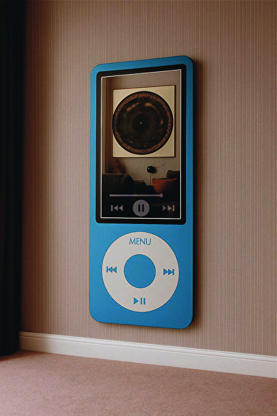 SAGASİS Retro İPodd MP3 Görünümlü Duvar Aynası-Dekoratif Renkli Ayna (150x58 cm)