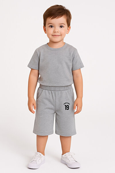 MODA Football Player Lamine Yamal Printed Boys' Gray Capri Tracksuit Capri Sh...