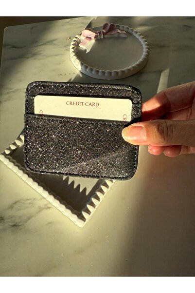 mirakuş Silvery Black Women's Card Holder