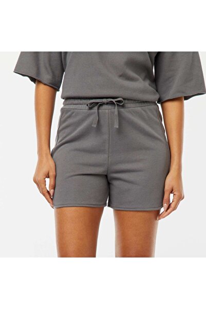 KIABI Sweatshirt fabric shorts with drawstrings GREY