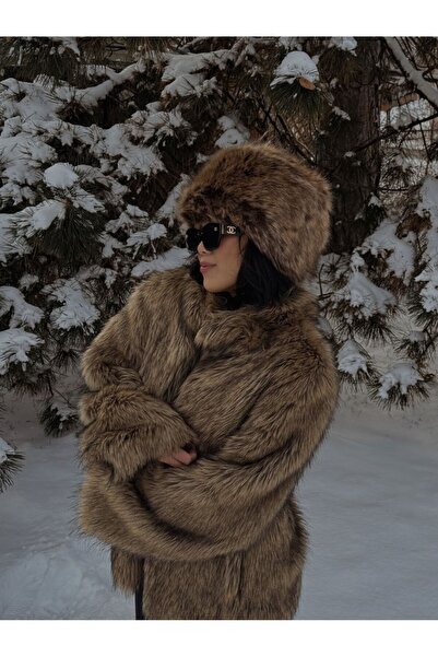 Mollycrush Winter Women's Plush Black Faux Kalpak Hat Sweater Russian Style