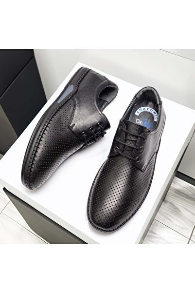 Modlet.ro Pantofi sport bărbătești din piele neagră cu șireturi MOD13761