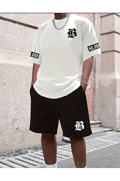 ORVIO Group Simple Design Men's Set - T-Shirt and Shorts Set