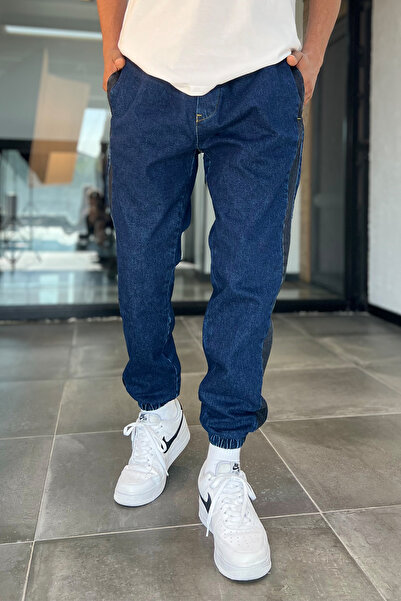 Denim Republic Men's Navy Blue Jogger Jeans