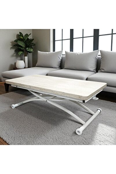 SEHPAM AKILLI Juppo Üst Tabla Mdf Traverten Oval Köşe Alt Mekanizma Sağlam Me...