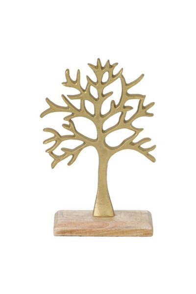 SHOPIENS Shopiens® Tree of Life Table Decoration, Gold, Metallic, 27 cm