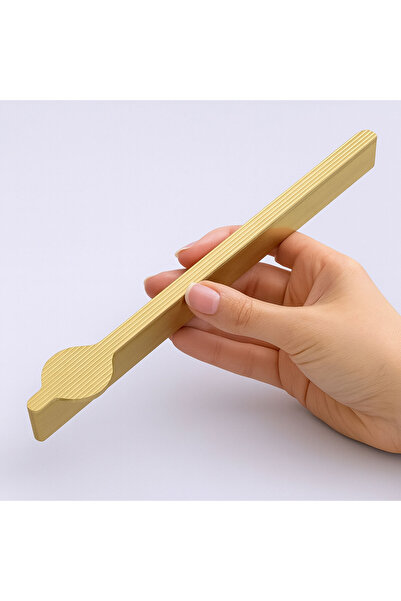 Badem10 Efes Soft Gold Drawer Handle 320 mm Long Metal Furniture Cabinet Drawer Handle Modern Decorative Design