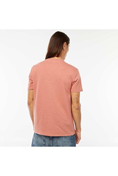 KIABI Short-sleeved textured knit T-shirt PINK