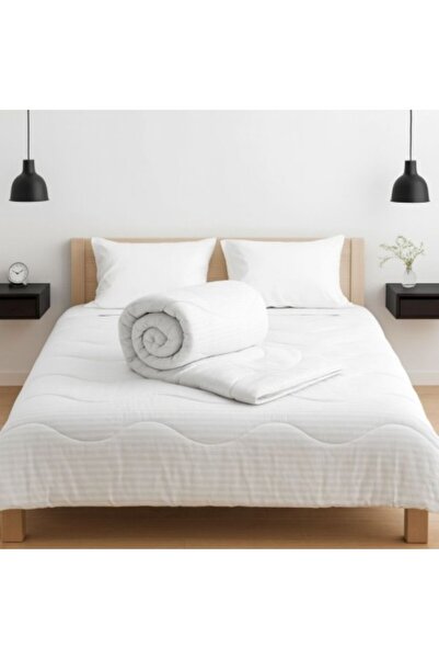 DELUXE Pucioasa Pilota iarna pat dublu antialergică 180x200cm, Deluxe Pucioasa, alba