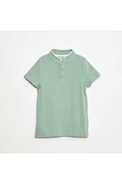 KIABI تي شيرت بيكيه محبوك باللون الأخضر