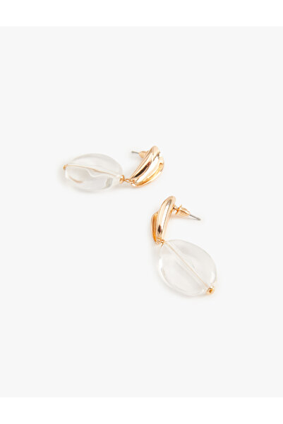 Koton Women's White Drop Stone Earrings