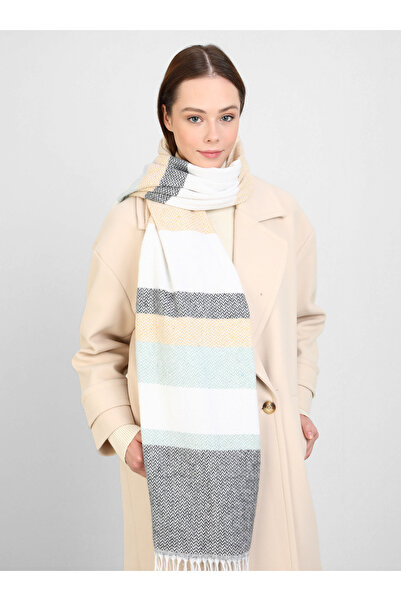 Tuva Patterned Shoulder Shawl - Mustard -