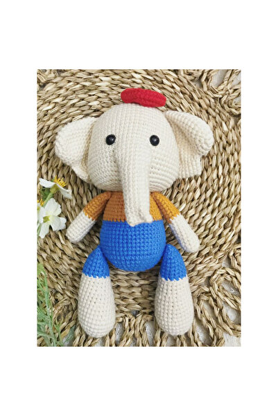 Fatio Handmade Crochet Elephant Doll – 27cm Soft Plush Toy