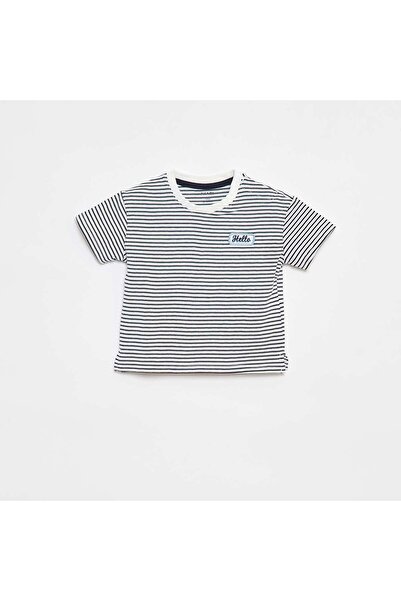 KIABI Short-sleeved striped T-shirt WHITE