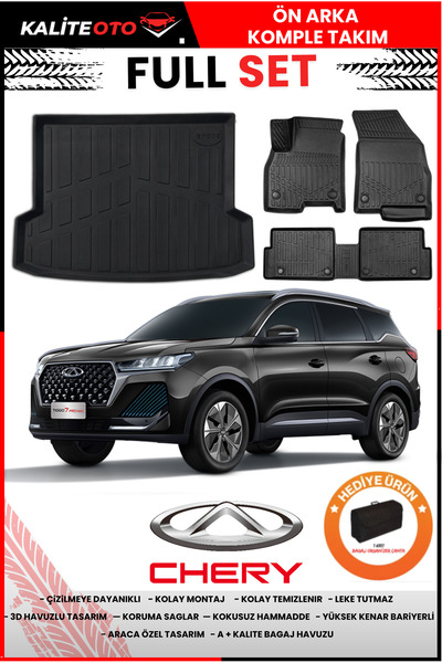 ko kaliteoto Chery Tiggo 7 Pro Max 2025 Model Bagaj Havuzu+Paspas Takımı Full...