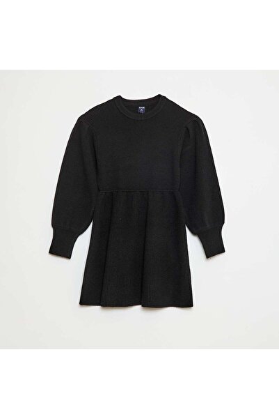 KIABI Soft Knit Sweater Dress BLACK