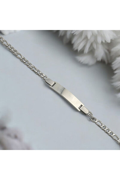 Satürn Silver Kuyumculuk Çelik İsimli Bebek Çocuk Bileklik Künye Kararma Yapmaz