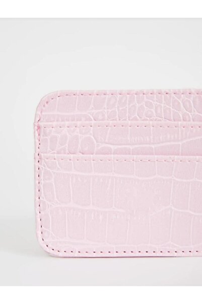 mirakuş Μίνι πορτοφόλι με θήκη για κάρτες ροζ εφέ δέρματος
