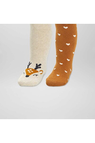 KIABI عبوة من زوجين من الجوارب الدافئة باللون البني