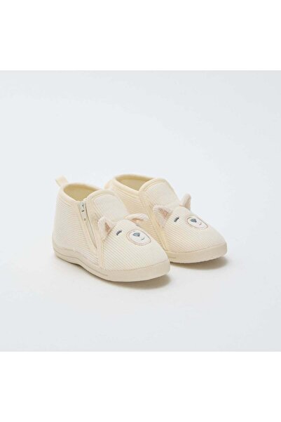 KIABI High top corduroy slippers with bear cub design BEIGE