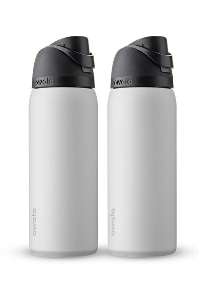owala FreeSip® Pack of 2 White & White Stainless Steel Insulated Water Bottle 32oz