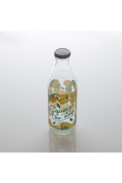 SHOPIENS ® Glass Water Bottle with Lemon Pattern, 1 L