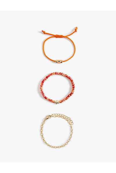 Koton Women's Orange 3 Pack Bracelet Set