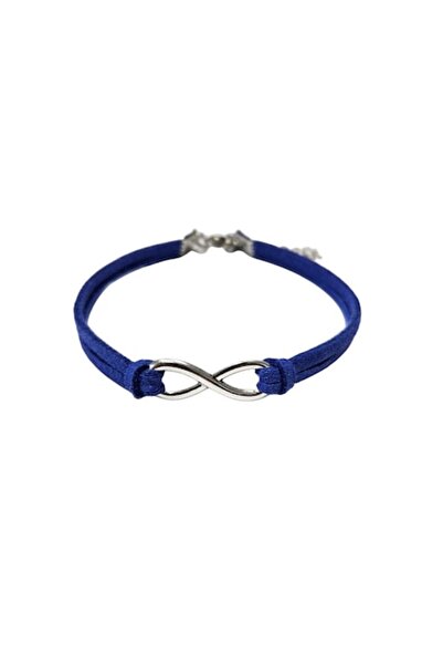 Wild Bracelets Brățară Infinite, realizată din piele întoarsă, albastru elect...