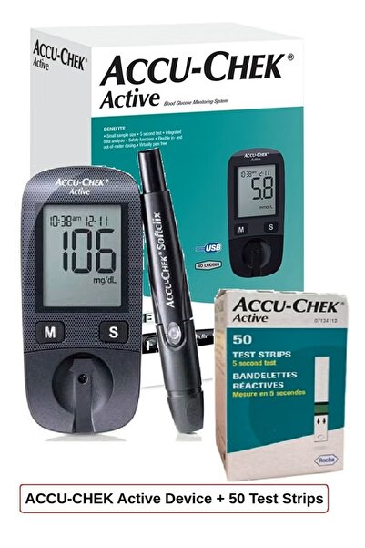 Accu Chek Accu-Chek Active Blood Glucose Monitoring System with 50 Test Strips