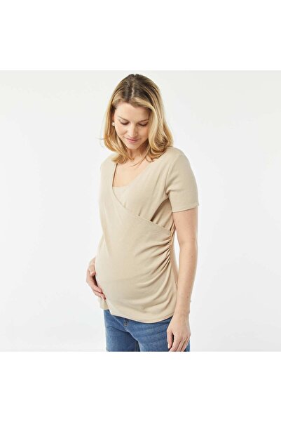 KIABI Crossover nursing T-shirt BEIGE