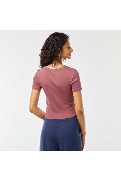 KIABI Short-sleeved cropped T-shirt PINK