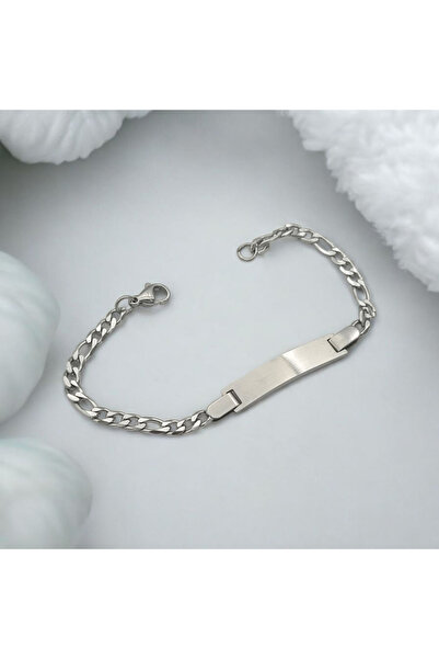 Satürn Silver Kuyumculuk Çelik İsimli Bebek Çocuk Bileklik Künye Kararma Yapmaz