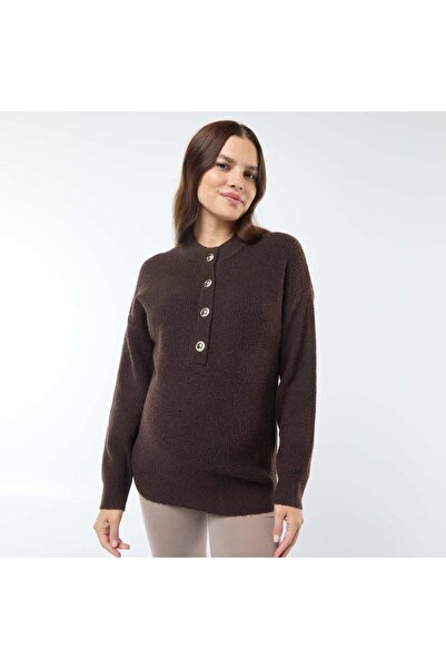 KIABI Nursing sweater with button fastening BROWN