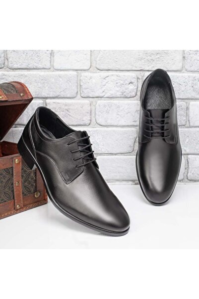 Modlet.ro Men's black lace-up genuine leather elegant shoes MOD03871