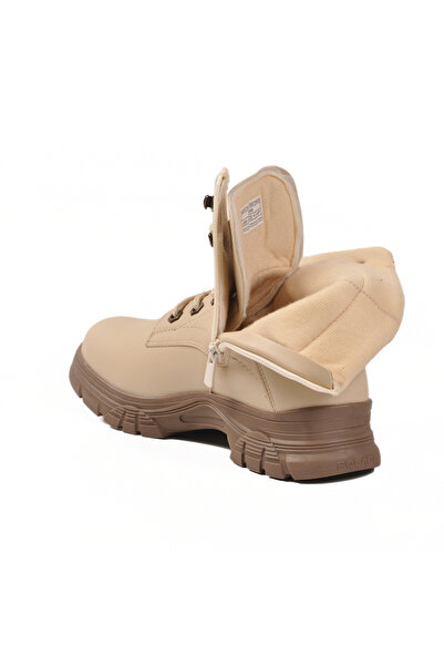 Aspor Beige Mink Women's Boots with Fleece Inside and Zipper