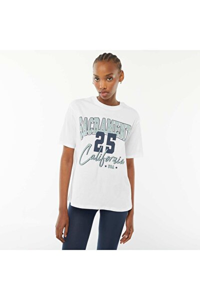 KIABI Printed short-sleeved T-shirt WHITE