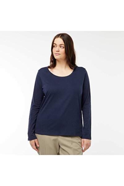 KIABI Plain long-sleeved jersey T-shirt BLACK