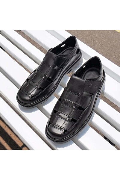 Modlet.ro Pantofi casual negri din piele pentru bărbați MOD08934