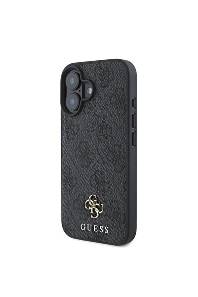Guess Θήκη για iPhone 16, Σκληρή θήκη 4G Classic MagSafe, Μαύρη
