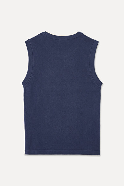 Mudo Modal Mixed Crocheted Sweater with a Circular Neckline