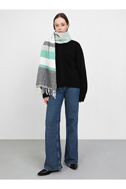 Tuva Patterned Shoulder Shawl - Çağla -
