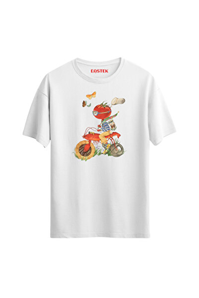 Açık Garaj تي شيرت مطبوع عليه Food Bike، تي شيرت رجالي، تي شيرت نسائي، تي شير...