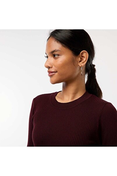 KIABI Long-sleeved ribbed sweater RED