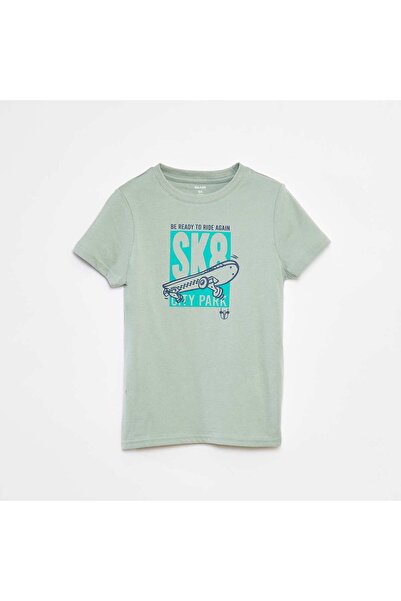 KIABI Short-sleeved printed T-shirt GREEN